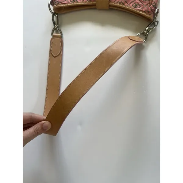 Dooney & Bourke Y2K Vintage Pink Monogram Messenger Shoulder Bag Purse - Image 13
