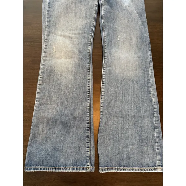 American Eagle Outfitters Boyfriend Jeans Blue Denim Stretch Distressed Women's - Image 10