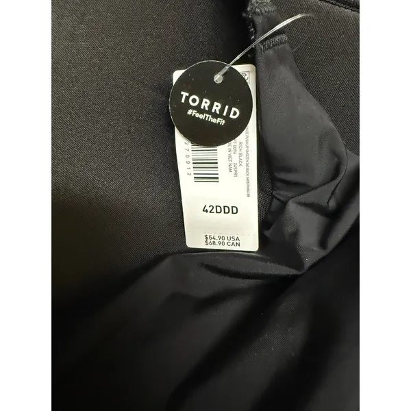 Torrid XO Plunge Push-Up Bra 42DDD Rich Black 360 Back Smoothing NWT NEW - Image 9