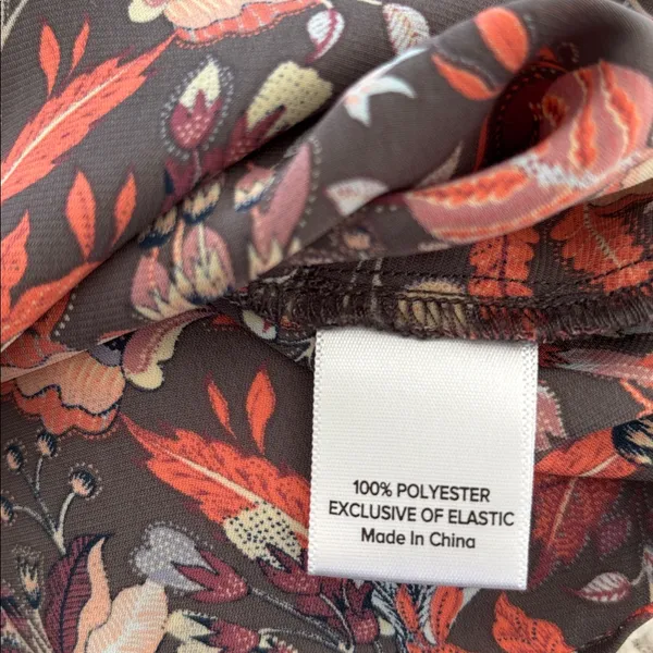 Evereve Clara Floral Paisley Long Sleeve V Neck Blouse/Top M Ruffle Trim Career - Image 9