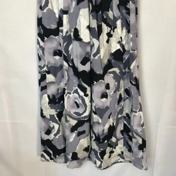 Susana Monaco Purple & Gray Strapless Rose Floral A-Line Maxi‎ Dress 2 - Image 6