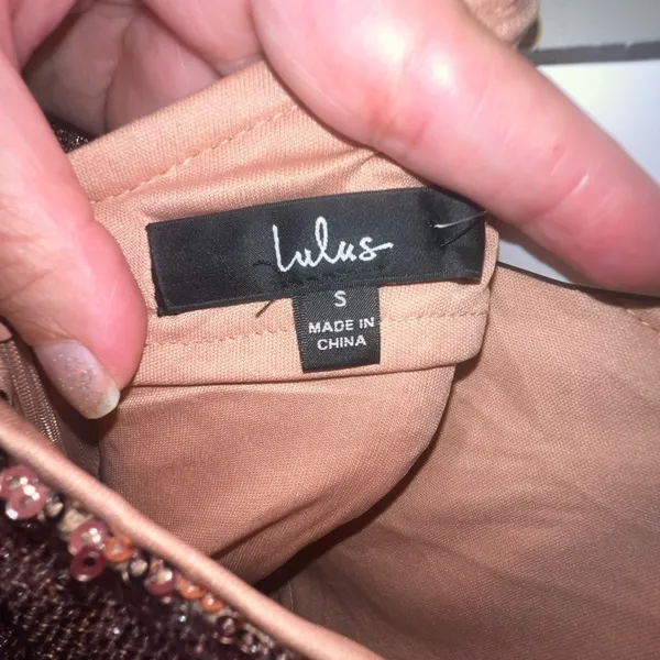 Lulus Rose Gold Sequin Bodycon Mini‎ Dress small - Image 4