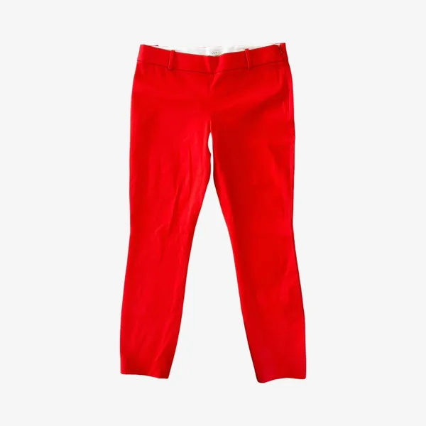 J.Crew Minnie Pants Women's 6 Tall Red Stretch Twill Preppy Work Quiet Luxury - Image 6