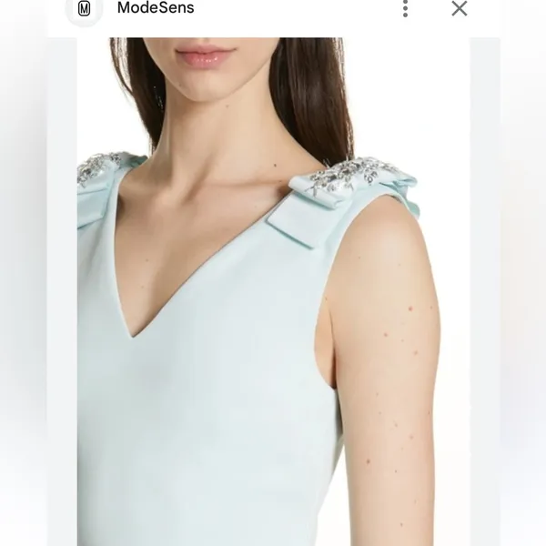 Ted Baker Mint Belliah Bow Shoulder Body-Con Dress Size 3/ US 6 1783 - Image 2
