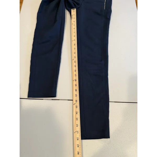 Zara Dress Pants Women XS Navy Work Office Career Cotton Stretch Travel Business - Image 4