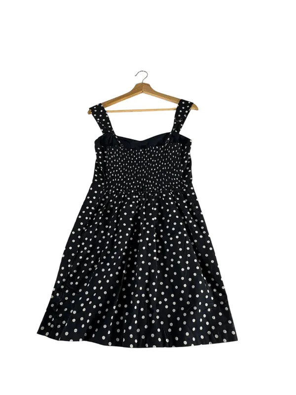 Abercrombie & Fitch NWT M Navy Polka Dot Mini Dress Sweetheart Twee Fit Flare - Image 6