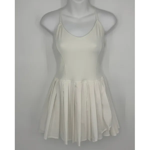 OFFLINE by Aerie Real Me Pleated Tennis Dress Small White Activewear Athleisure - Image 4