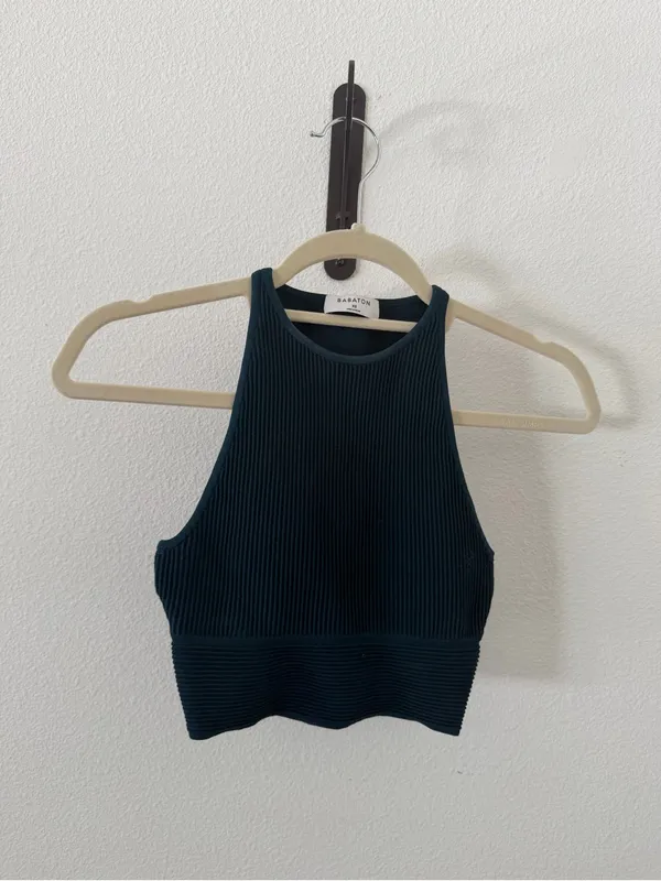 Artizia Babaton Stefano Ribbed Sculpt Tank in Herbage Green - Image 2