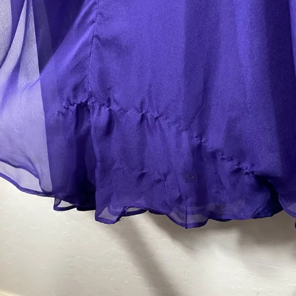 Jovani Purple 100% Silk One Shoulder Formal Gown - Image 5