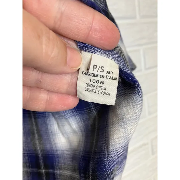 A Shirt Thing Diego plaid flannel‎ Popover top long sleeve women's size small - Image 5