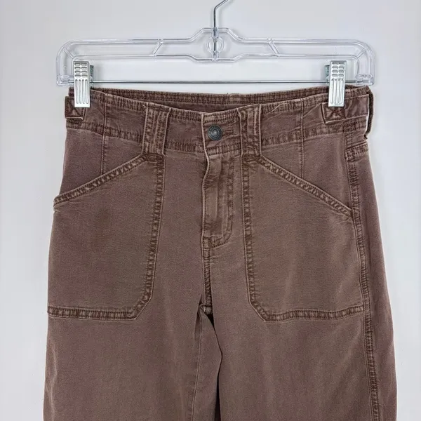 American Eagle Stretch Stovepipe Pant Brown High Waist Twill Earthy Size 00 - Image 3