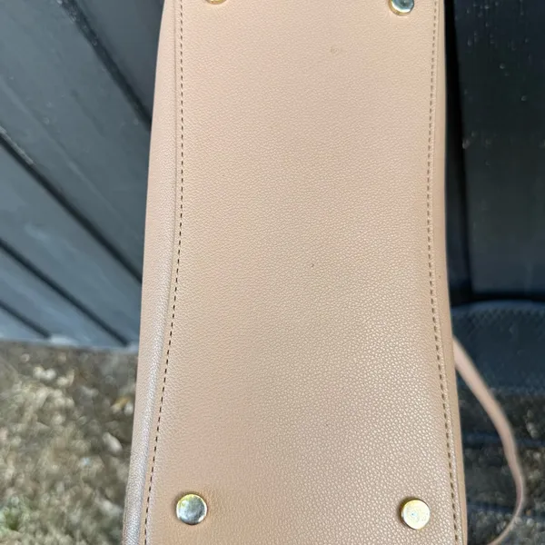 Tan Fashion Shoulder & Crossbody Bag with Gold Hardware - Image 4