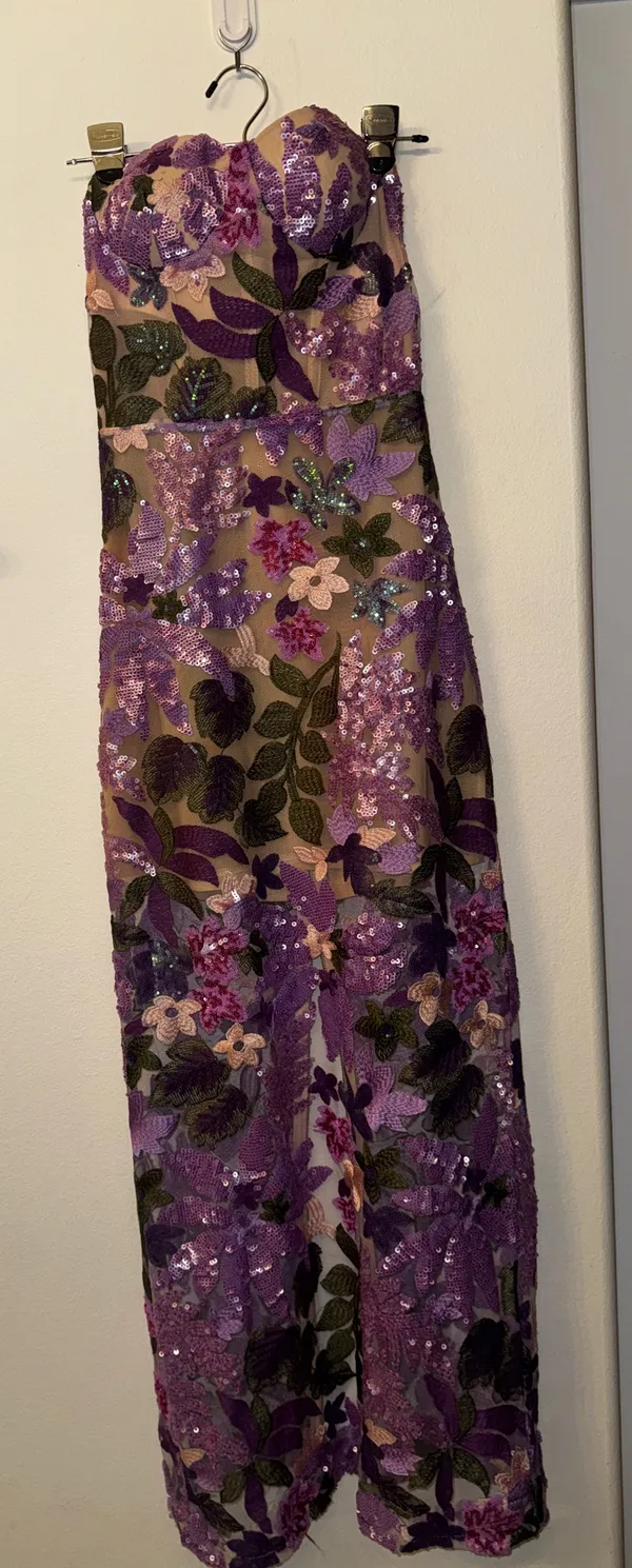 Bronx Banco dahlia floral strapless dress - Image 4