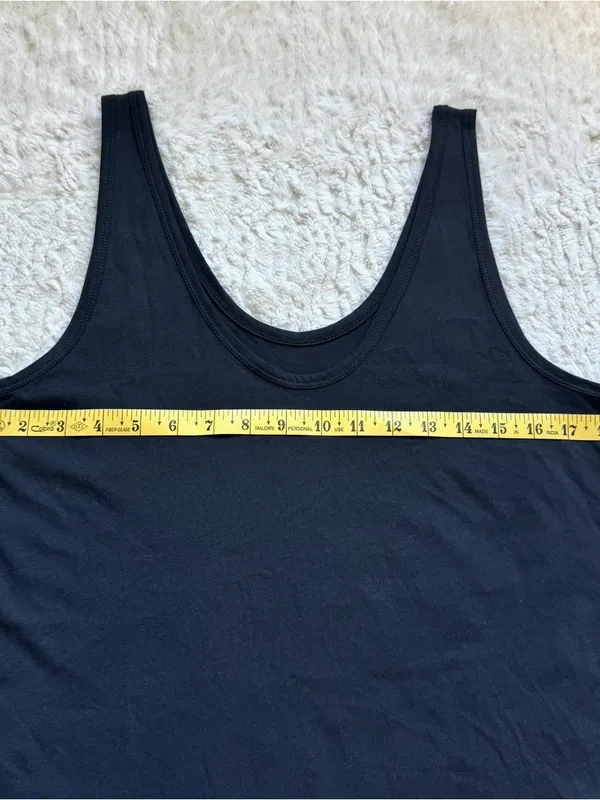 Quince Tank Top Women M Black Scoop Neck Cotton Modal Jersey Basic Minimalist - Image 6