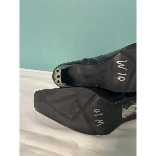 Nine‎ West Womens Black Leather Ankle Boots 10 Medium - Image 8