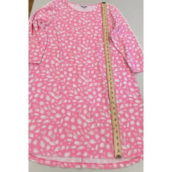 Crown & Ivy Sweatshirt Dress Women Large Pink Leopard Print Stretch Travel Beach - Image 5