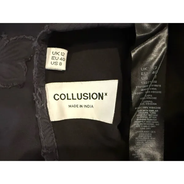 Collusion x Asos Jacquard Asymmetric Dress 8 Vamp Grunge Whimsigoth Dk Romantic - Image 5