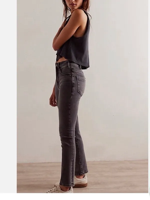 Free People Low Maintenance Mid-Rise Crop Boot Jeans Black Size 29 EUC - Image 2