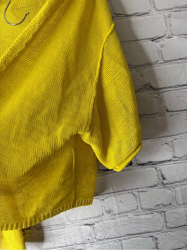 Free People Sunny Yellow Open-Front Knit Cardigan size small - Image 7