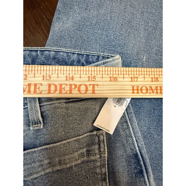 Old Navy Sky-Hi Wide Leg Jeans Extra High Rise Medium Wash Blue Size 14 NEW - Image 5