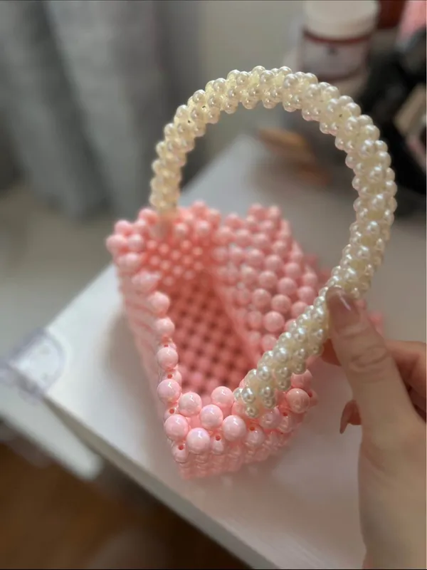 Handmade Pink Beaded Top - Image 3