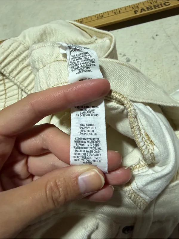 Aerie cream Distressed Denim Shorts XS - Image 3