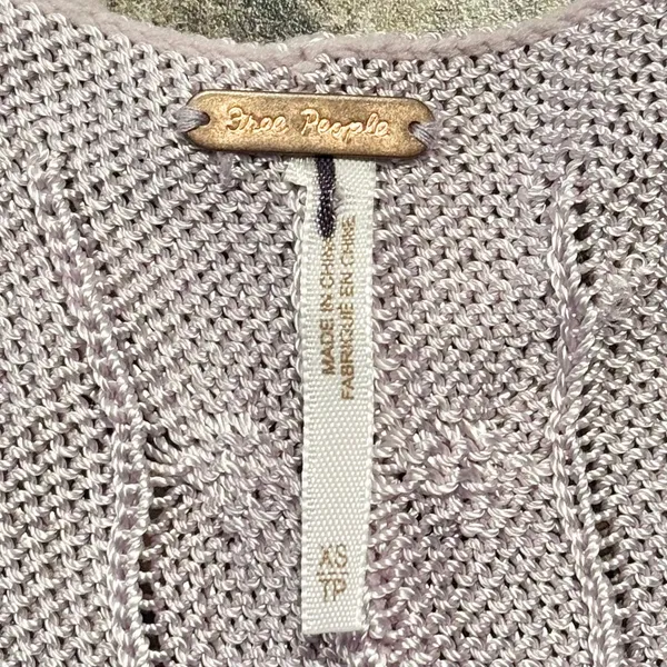 Free People Cropped Sweater Vest Y2K Cottage Preppy Academia Pastel Purple XS - Image 2