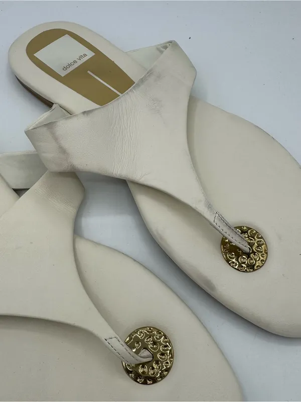 Dolce Vita Off-White Kittle Thong Sandal Anthropologie revolve size‎ 8.5 bridal - Image 2