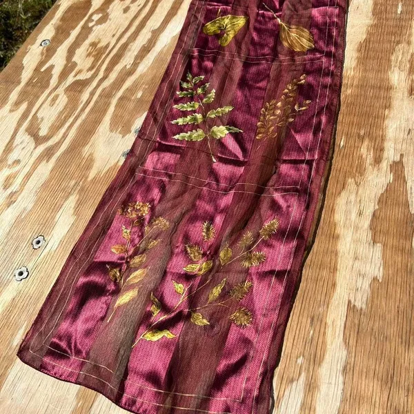 Vintage jones New York scarf Leaves fall‎ - Image 4