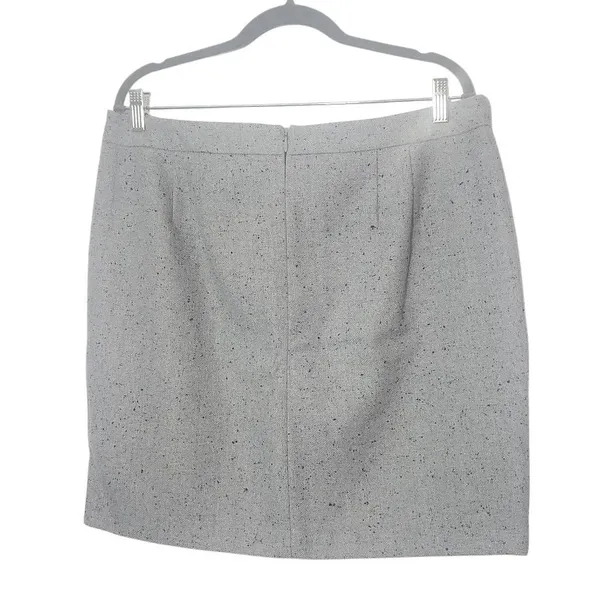 Loft Gray Straight Mini Skirt Size 14 Loft Gray Speckled Mini Tie Front Skirt - Image 2
