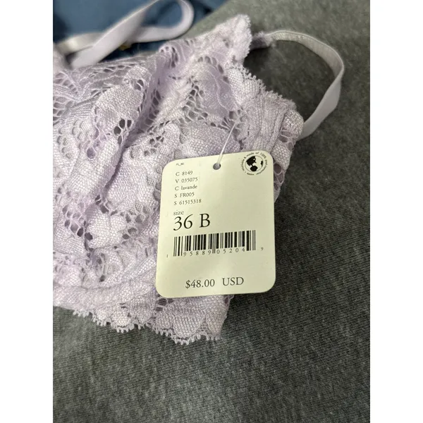 Free People Intimately New Romantics Lavender Lace Front Close Underwire Bra 36B - Image 6