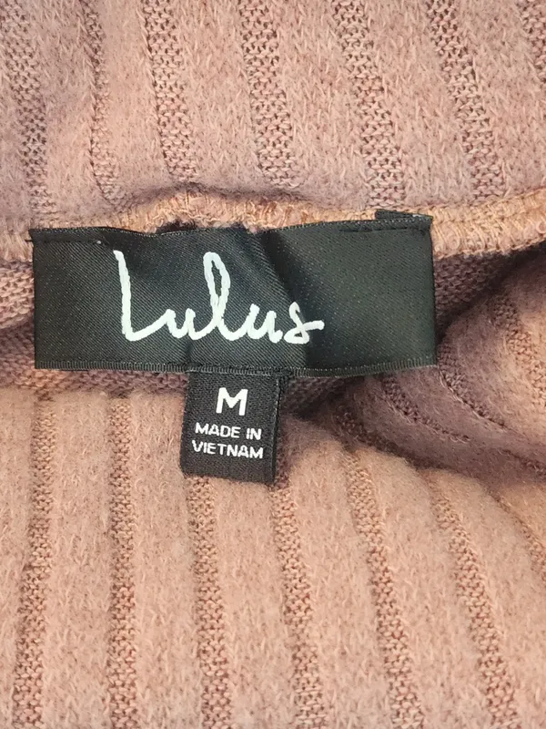 Lulus Autumn Daze Mauve Pink Cowl Neck Mini Sweater Dress Size Medium - Image 7