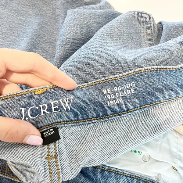 J. Crew '96 High Rise Flare Jeans Denim Blue Wash 30 / 10 - Image 3