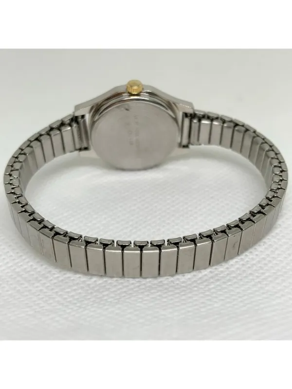 vintage Quartex quartz women watch 22mm two tone stretch band size 5.7” running - Image 4