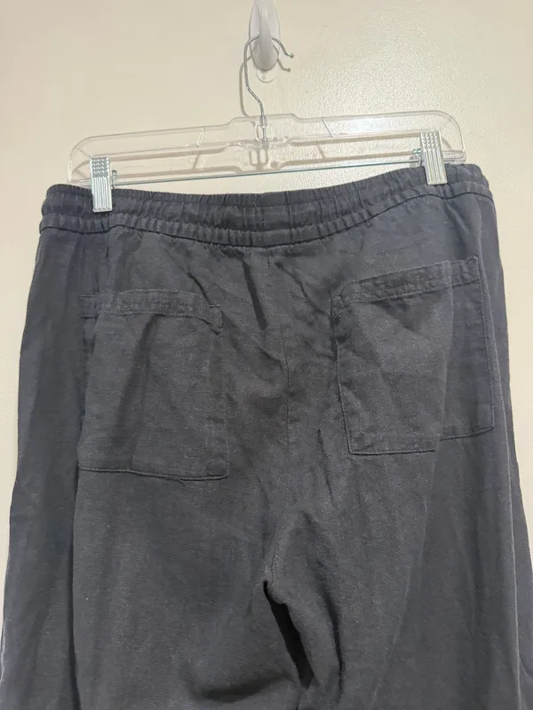 Old navy black High-Waisted Linen-Blend Super Wide-Leg Pants Size medium - Image 8