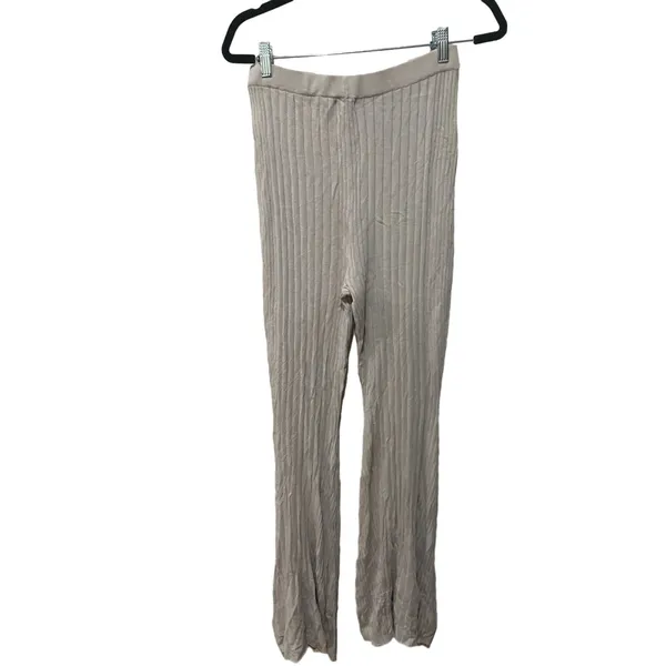 House of CB Viola Ribbed Knit‎ High Waist Flare Trousers Size Large - Image 7