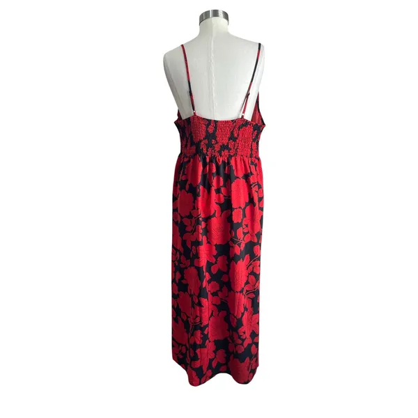 SHEIN‎ Curve Boho Floral Maxi Dress Red Black Sleeveless Summer 1XL - Image 3