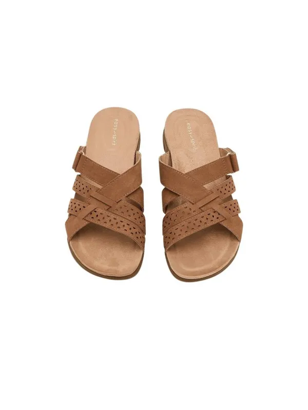 NWT Easy Spirit Melinna Womens Strappy Slip On Sandal SEMELINNA3 Medium Brown 7M - Image 3