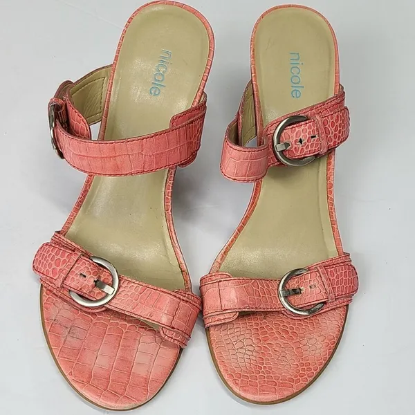 Nicole Open‎ Toe Pink Summer Sandals Size 8.5 - Image 3