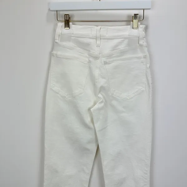 Madewell The Perfect Vintage Jean Tile White High Rise Classic Raw Hem US 23 NWT - Image 16