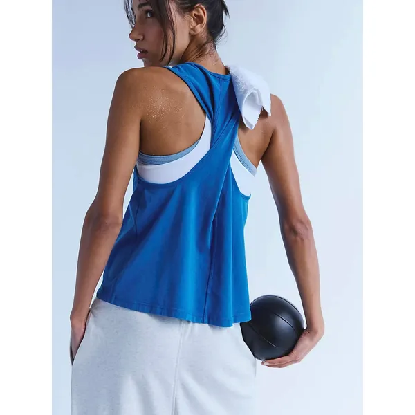 NEW FP Movement Free People Light Cobalt Blue Hot Shot Sleeveless Twist Tank - Image 2