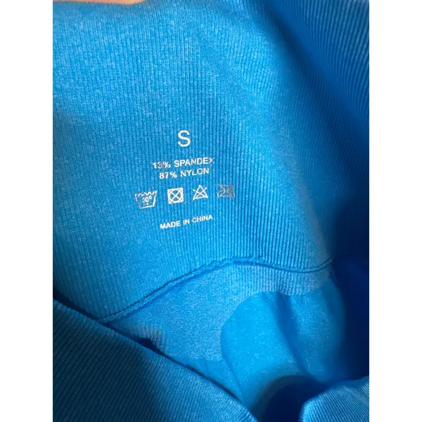 NVGTN Bright Blue Contour Seamless High Waisted Workout Gym Leggings Size S - Image 8