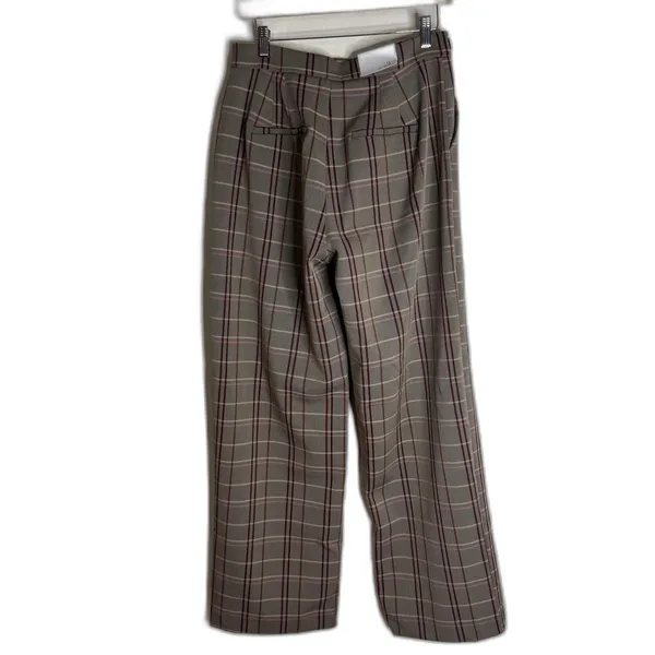 Sam Edelman Womens 8 Plaid Side Buckle wide Leg slacks Wild Aster pants - Image 13