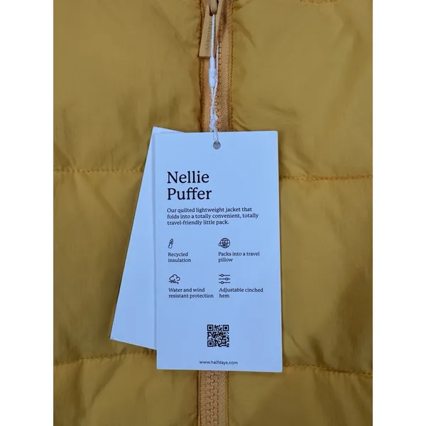 Halfdays Nellie Packable Puffer Women's Orange Jacket Size XS NWT - Image 11