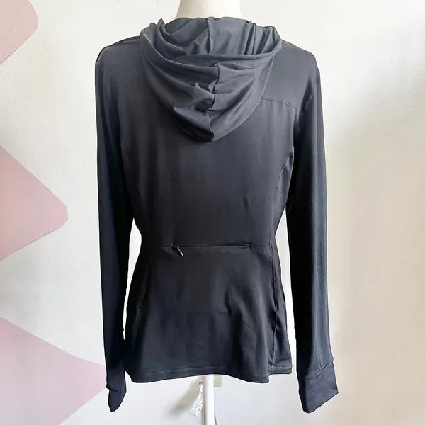 Fabletics Black Pullover Hoodie Top, Athleisure Sporty‎ Yoga Pilates Large - Image 3