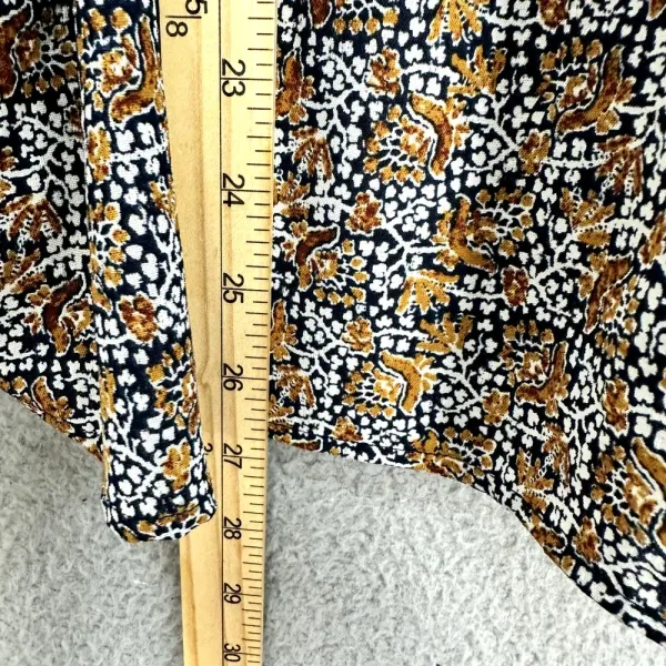 Wonderly Top Womens Large Brown Floral Long Sleeve Square Neck Dark Feminine‎ - Image 5
