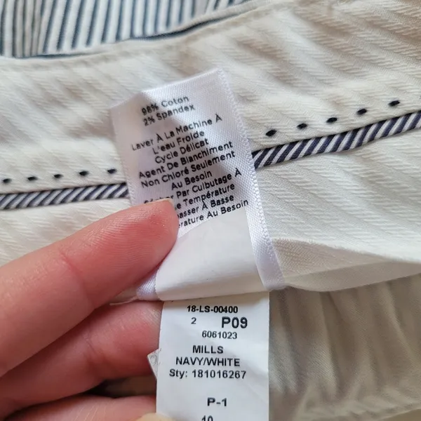 Talbots Navy and White Striped Hampshire Ankle Pants - Image 11