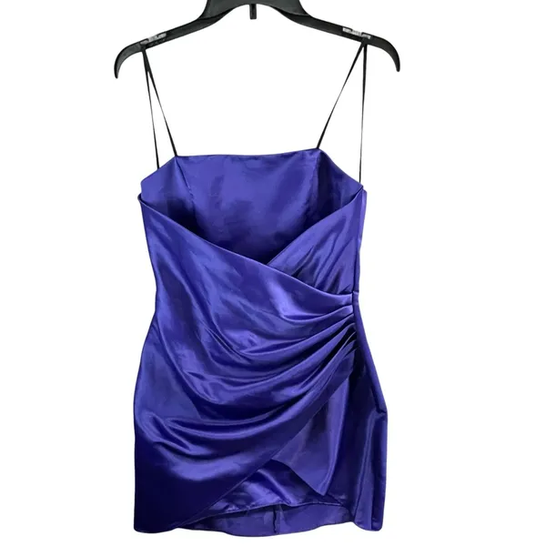 Y2K Strapless Star Box Dress‎ Purple Blue Ruched HOCO Special Occasion Womens L - Image 5