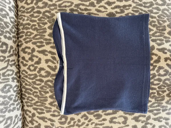Edikted Tube Top navy with white lace - Image 2