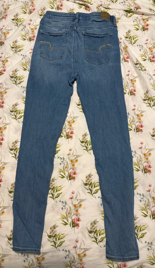American Eagle Light Blue Super High Rise Jeggings Skinny - Image 2